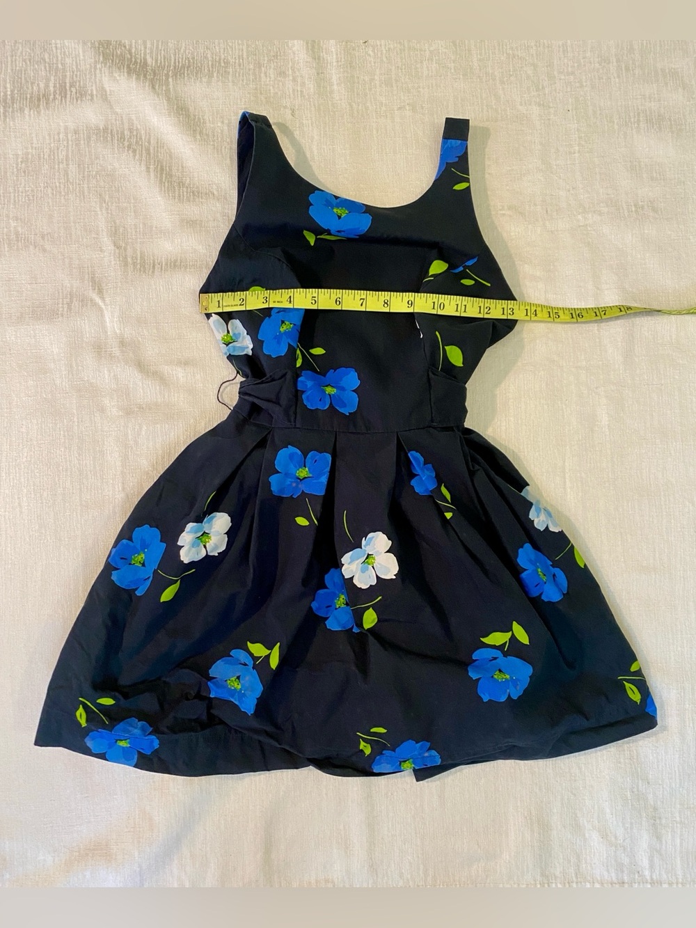 Hollister Fit Flare Mini Cotton Floral Blue Dress size 0